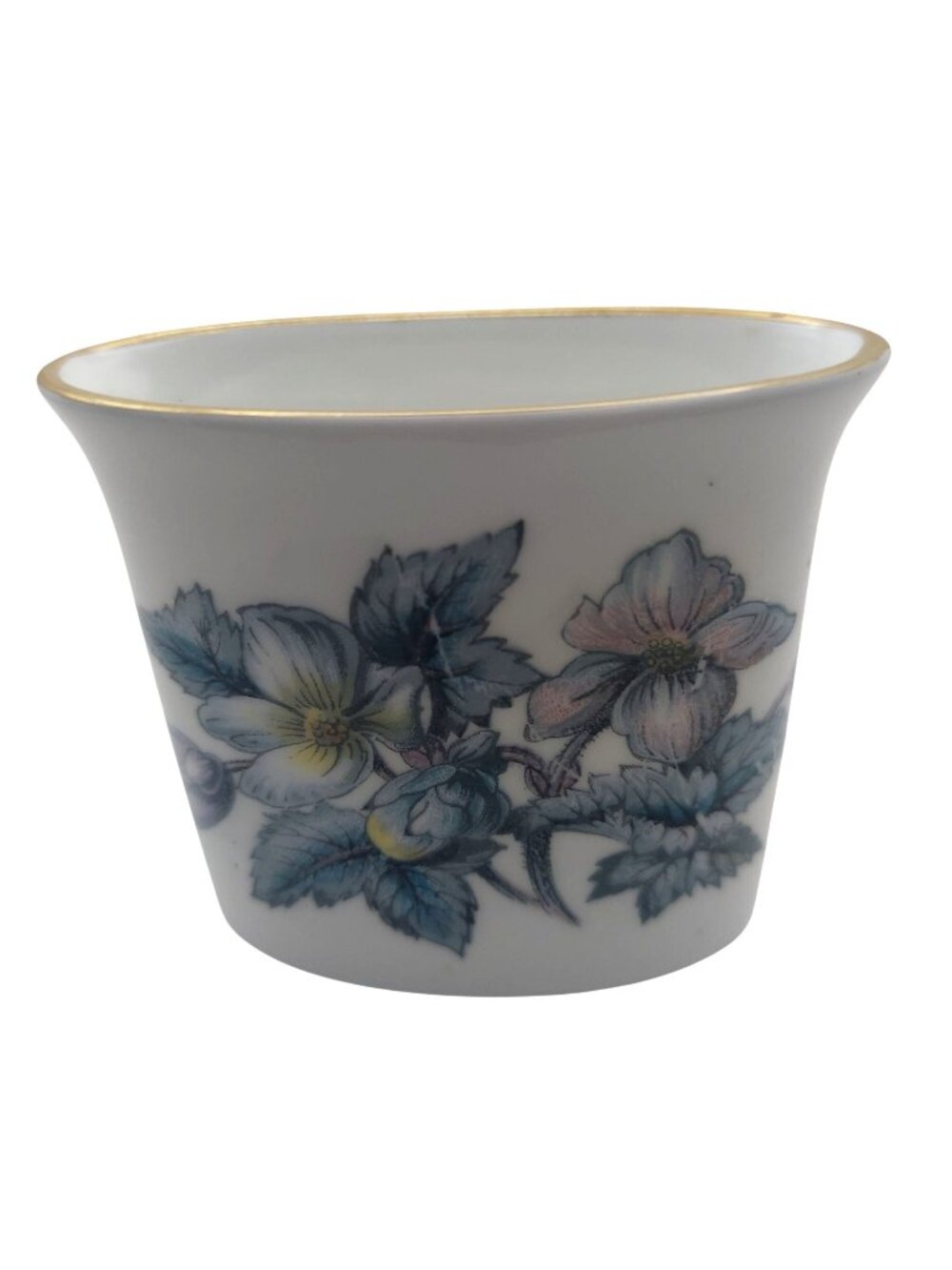 Royal Worcester Floral Mini Vase Bone China Porcelain England Gold Trim Vintage